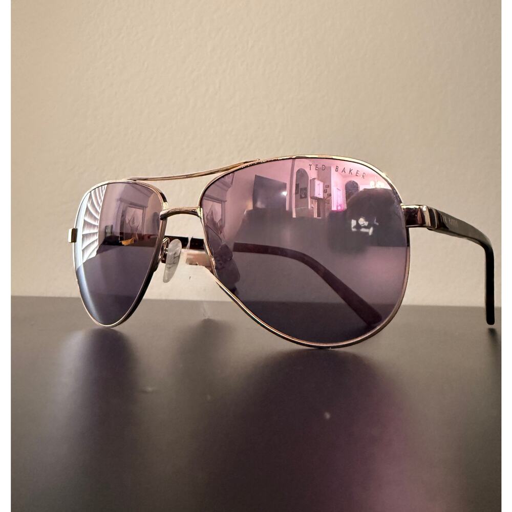 Ted Baker 130 Rose Gold Aviator Sunglasses